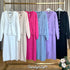 Women Long Sleeve v-Neck Cardigan With Slit Skirt Set